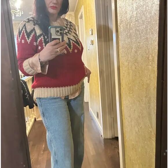 Polo Ralph Lauren Red Fair Isle Sweater XS Ski Wool Alpaca Designer Nordic $428 - Picture 5 of 9